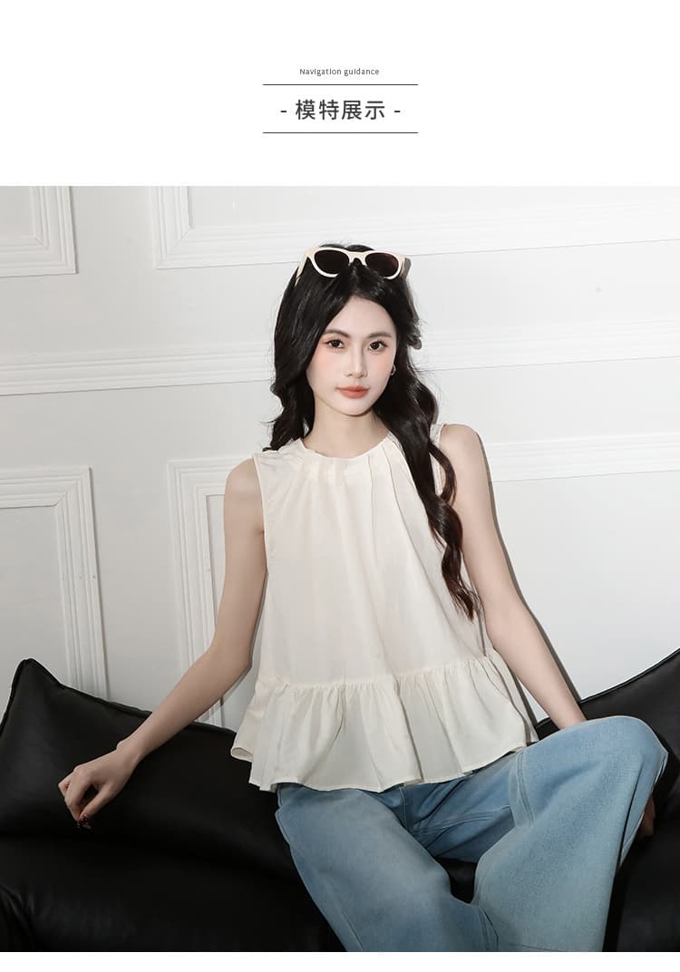 고급 센스 살구 색상 조끼 여성 여름 외출용 2026 새로운 아름다운 디자인 센스 루즈핏 뜨거운 민소매 맨위 상세 이미지 13