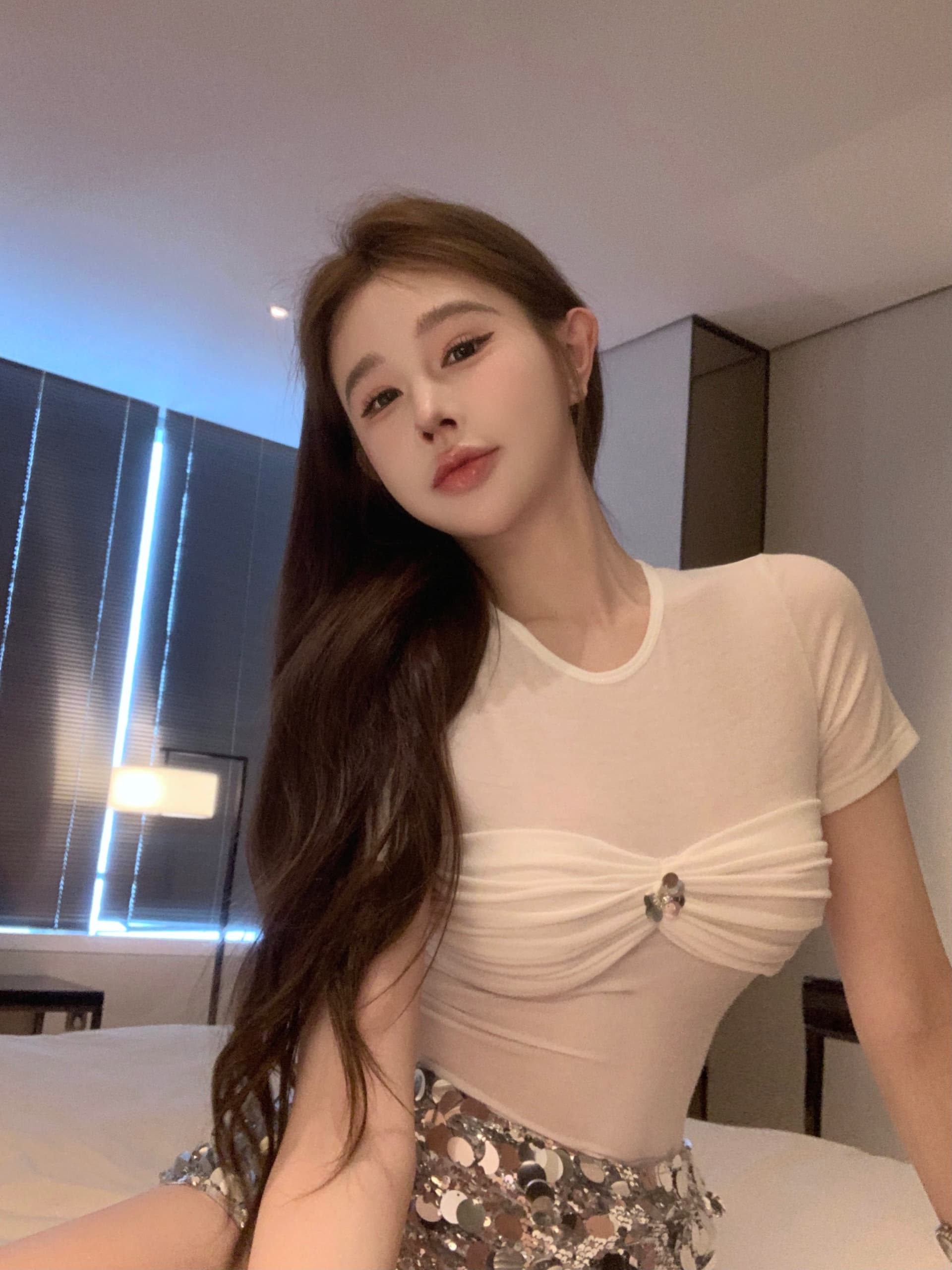 실사 정가 순수한 욕망 주름 라운드 넥 반팔 티셔츠 여성 디자인 센스 작은 대중 몸매 가꾸기 슬림해 보이는 맨위 상세 이미지 6