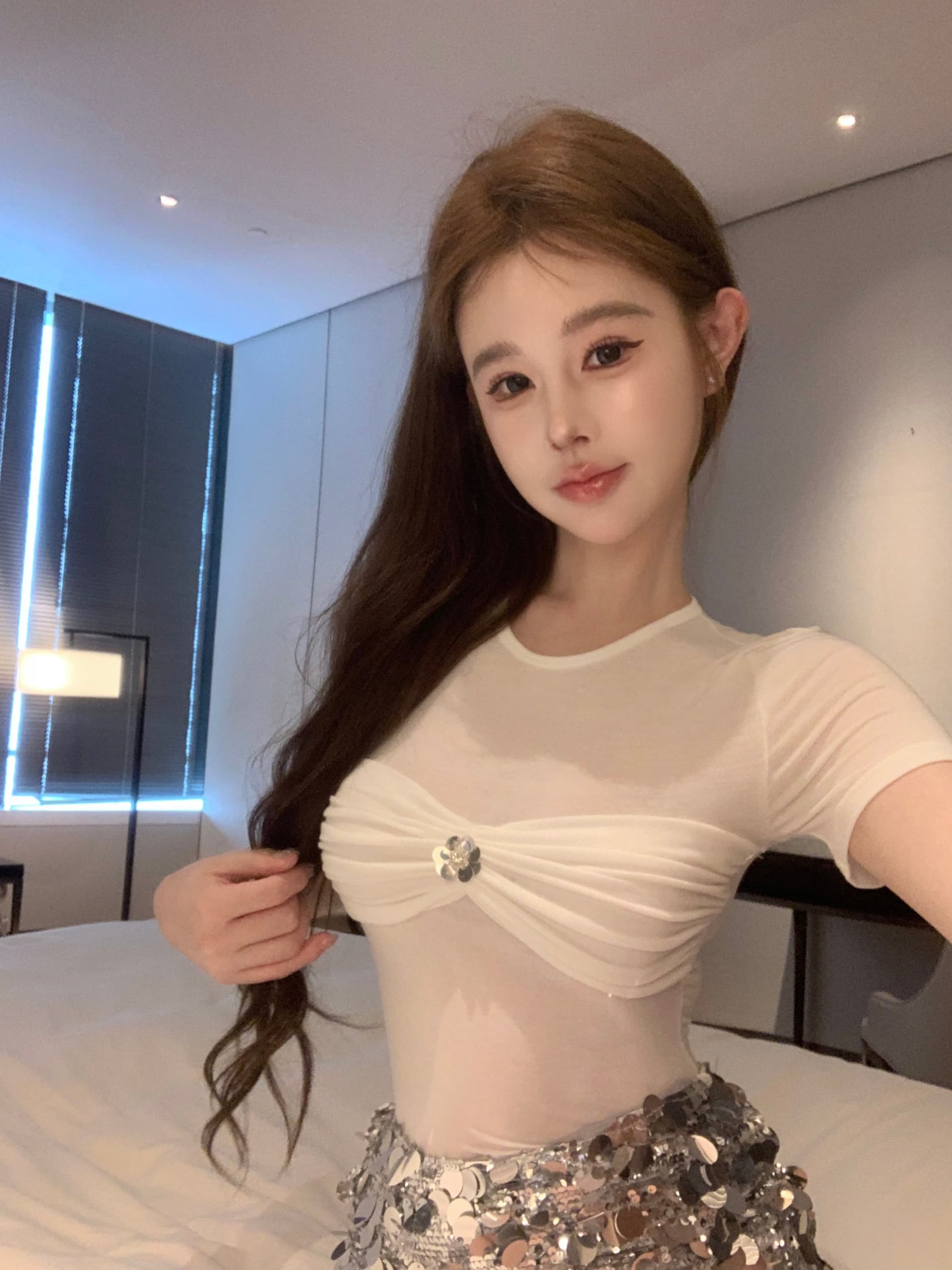 실사 정가 순수한 욕망 주름 라운드 넥 반팔 티셔츠 여성 디자인 센스 작은 대중 몸매 가꾸기 슬림해 보이는 맨위 상세 이미지 7