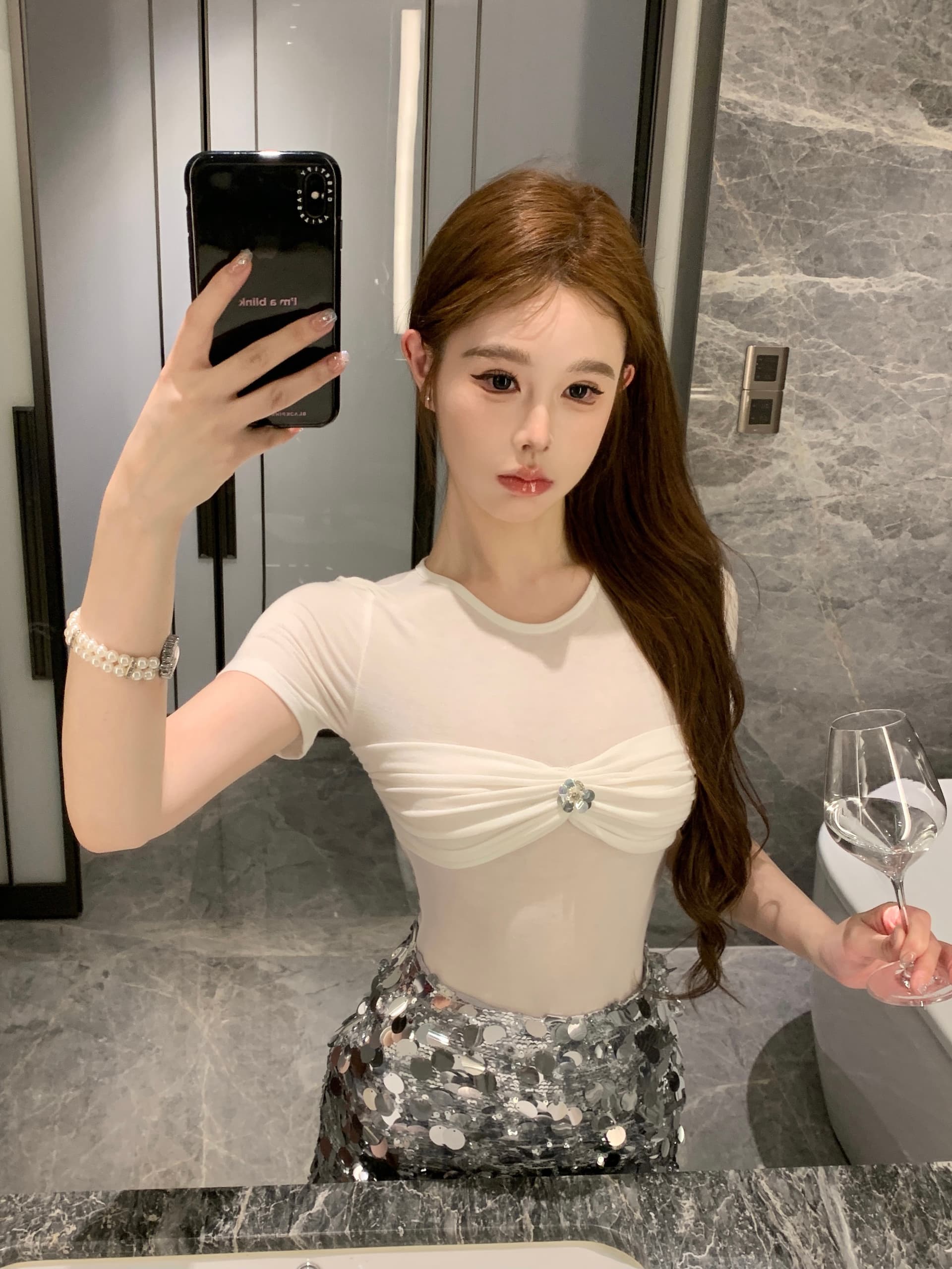 실사 정가 순수한 욕망 주름 라운드 넥 반팔 티셔츠 여성 디자인 센스 작은 대중 몸매 가꾸기 슬림해 보이는 맨위 상세 이미지 12