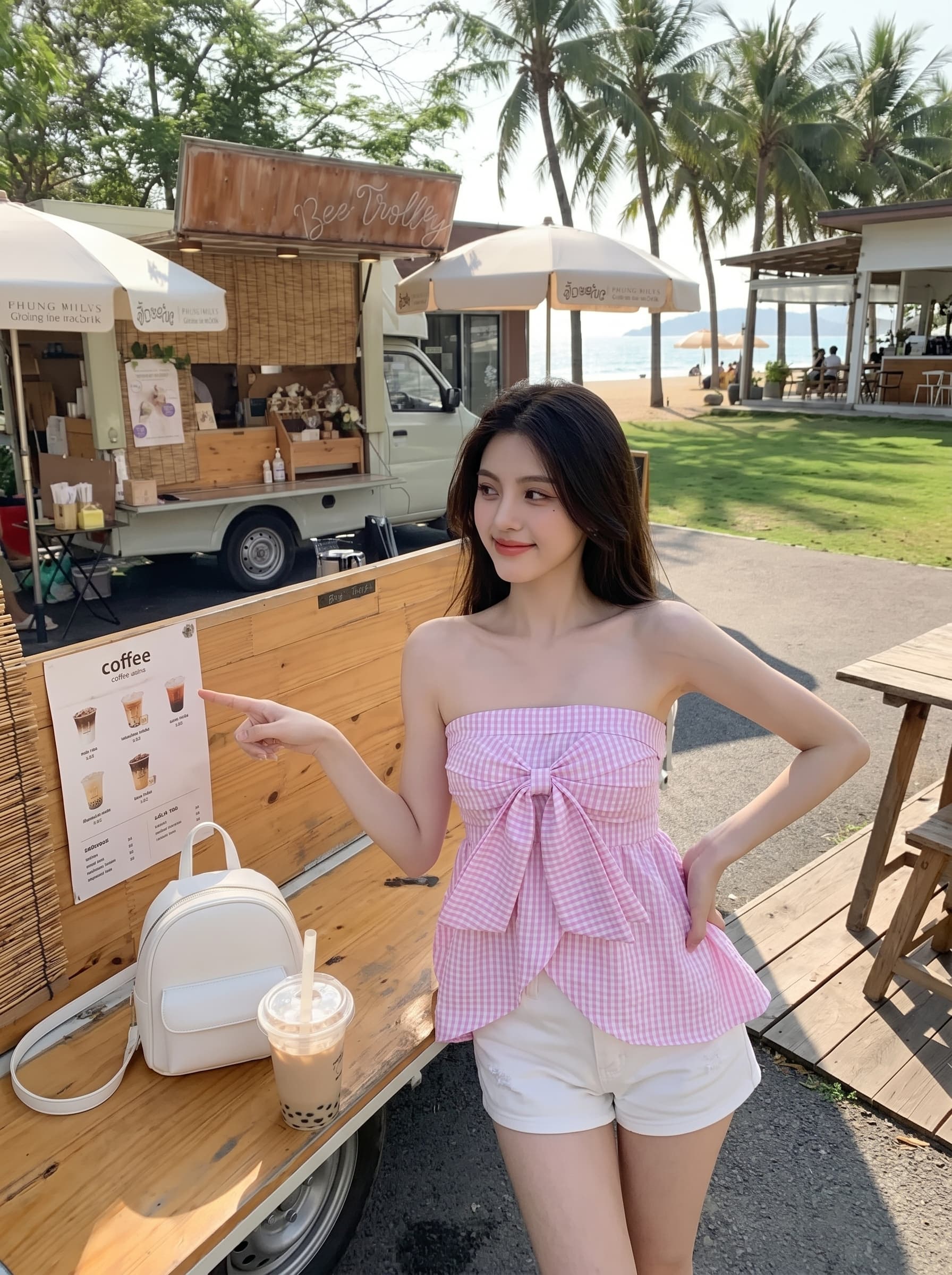 실사 정가 배색 체크무늬 튜브탑 나비 넥타이 순수한 욕망 허리 수축 작은 대중 몸매 가꾸기 벨트 가슴 패드 튜브탑 맨위 상세 이미지 6