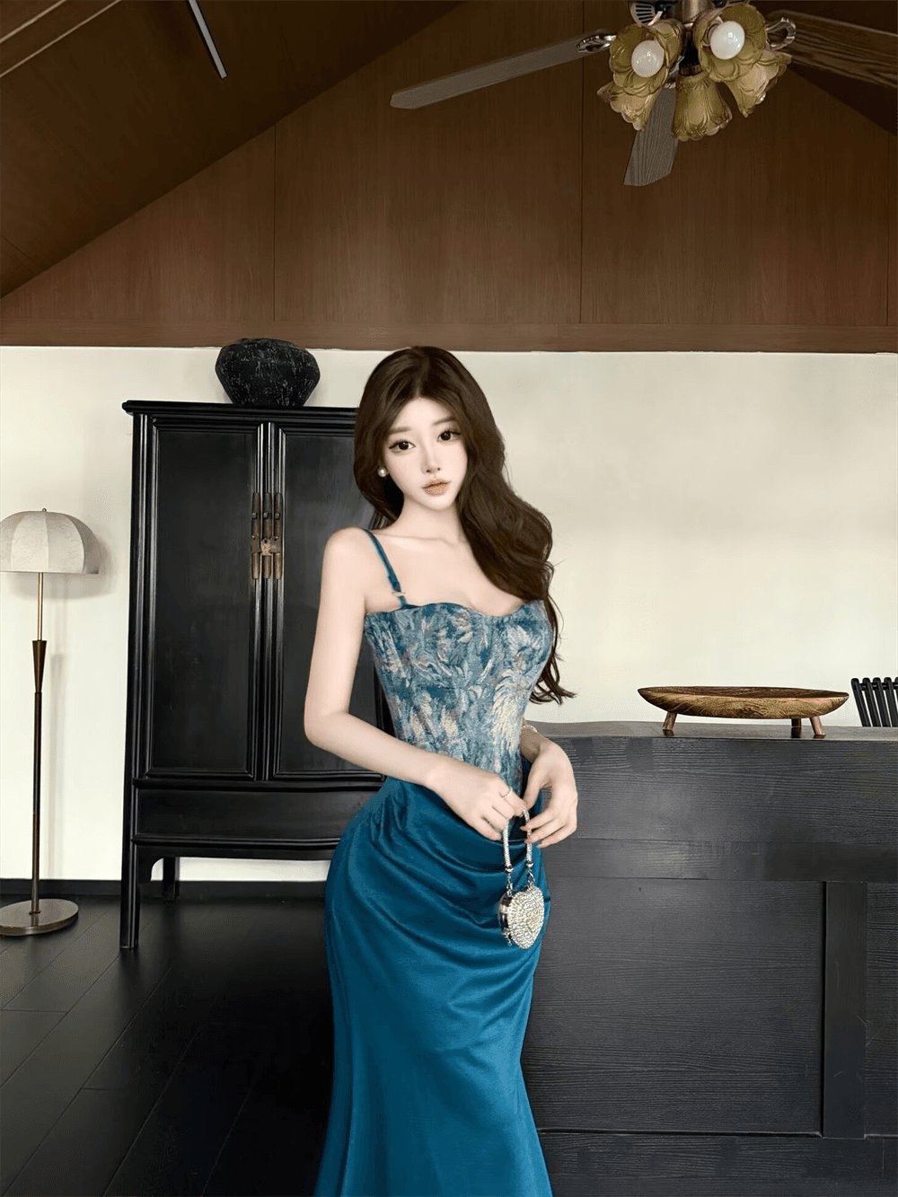 실사 프랑스식 순수한 욕망 유화 생선뼈 튜브탑 슬립 예복 치마 여름 마이크로 지방 품격 몸매 가꾸기 슬림해 보이는 드레스 상세 이미지 1