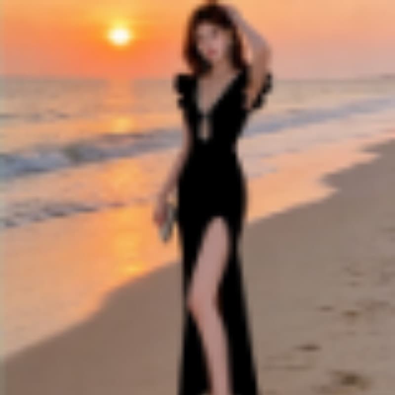 실사 고급 빛 럭셔리 핫픽스 기사 낮은 가슴 트임 이브닝 드레스 섹시함 k 노래 뮤 발 타이트 스커트 부드러운 스타일 작업복 치마 이미지 6
