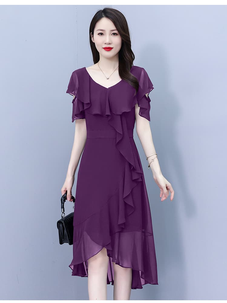 실사 검정색 쉬폰 드레스 여름 드레스 2025 년 새로운 홀로우 아웃 오프숄더 슬림해 보이는 품격 요정 여신 팬 롱 스커트 상세 이미지 17
