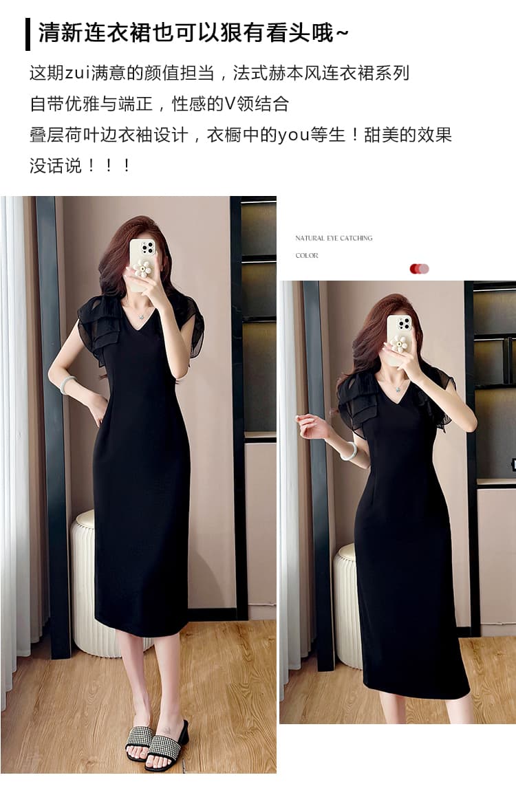 실사 2026 여름 프랑스식 고급 드레스 몸매 가꾸기 슬림해 보이는 품격 패션 치마 상세 이미지 2