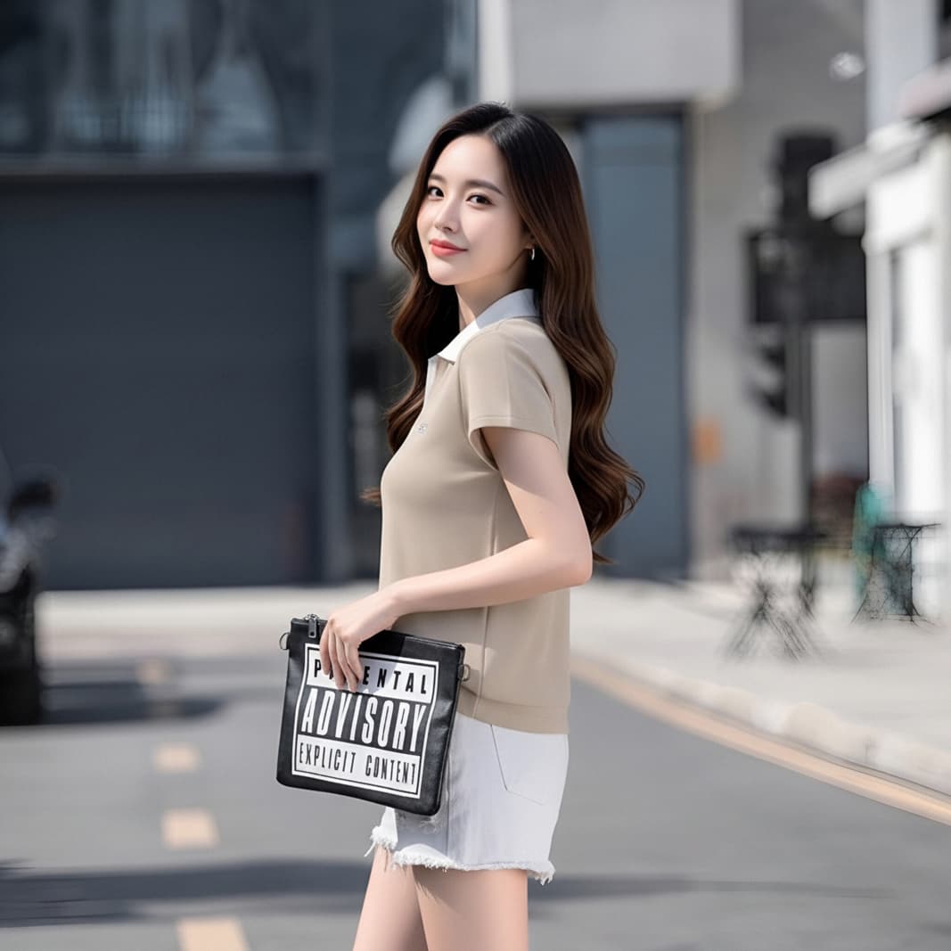 한 부서 출퇴근 바람 배색 POLO 칼라 얼음 실크 니트 반팔 여성 여름 프랑스식 캐주얼 다용도 루즈핏 일상 맨위 상세 이미지 7