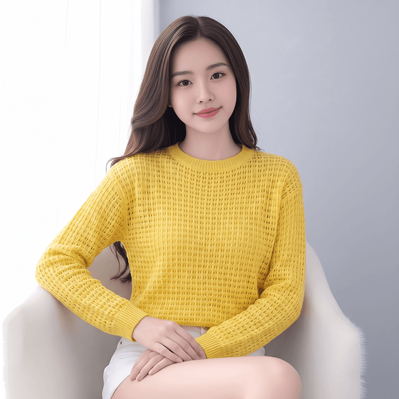 실사 오프숄더 긴팔 얇은 스타일 자외선 차단 블라우스 여성 2026 새로운 캐주얼 외국 가스 홀로우 아웃 시스루 니트 맨위 이미지 2