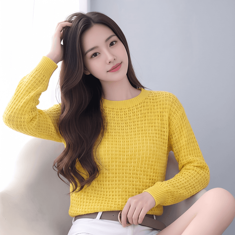 실사 오프숄더 긴팔 얇은 스타일 자외선 차단 블라우스 여성 2026 새로운 캐주얼 외국 가스 홀로우 아웃 시스루 니트 맨위 상세 이미지 10