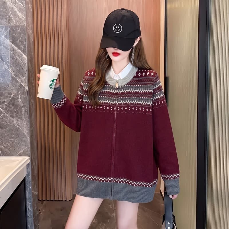 없음 머리 바람 실사 한국 동대문 레트로 스웨터 여자 가을 겨울 2026 새로운 풀오버 니트 스웨터 맨위 상세 이미지 8