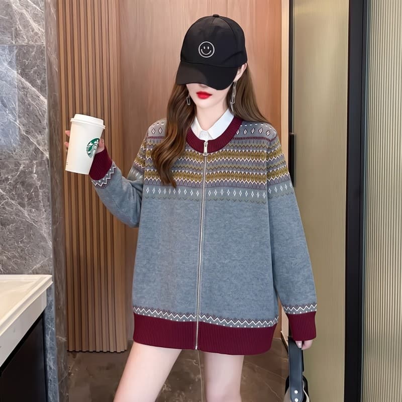 없음 머리 바람 실사 한국 동대문 레트로 스웨터 여자 가을 겨울 2026 새로운 풀오버 니트 스웨터 맨위 상세 이미지 10