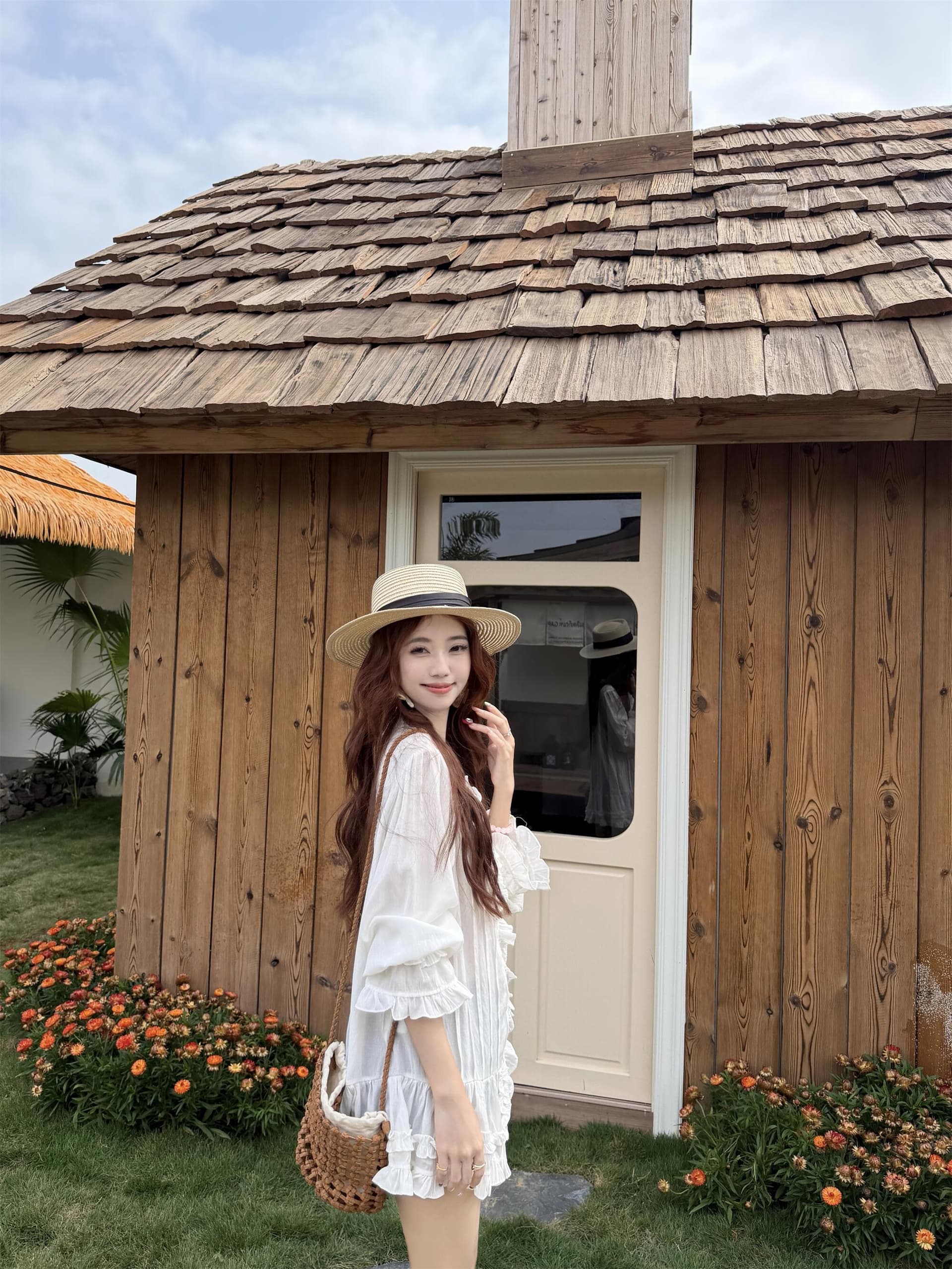실사 정가 새로운 이른 봄 자수 데님 베스트 프릴 루즈핏 점프 슈트 치마 세트 상세 이미지 10