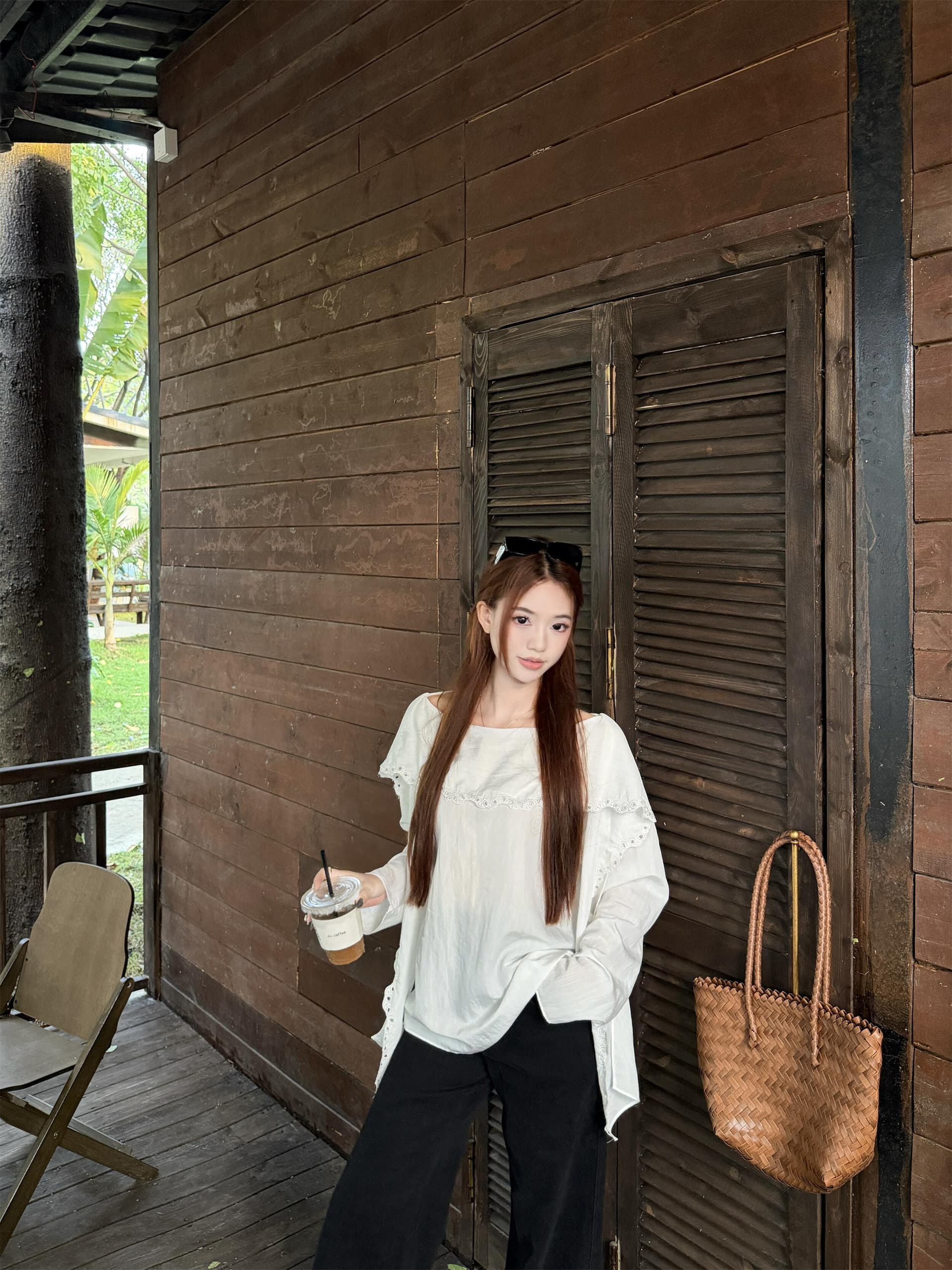 실사 정가 프랑스식 패션 작은 대중 품격 홀로우 아웃 리본 고급 센스 셔츠 여성 의류 맨위 상세 이미지 7