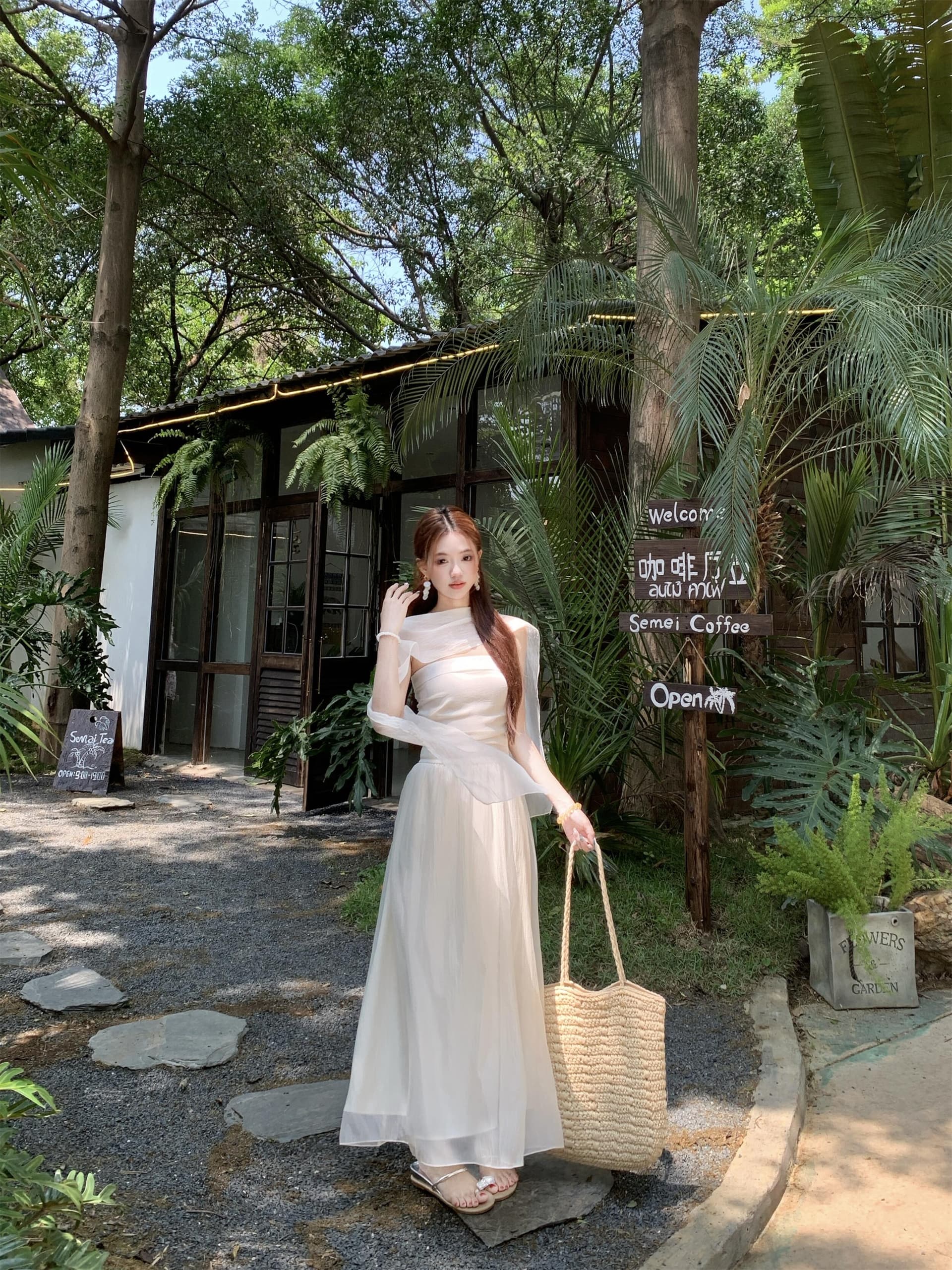 실사 정가 프랑스식 우아함 품격 Chic 숄 칼라 디자인 튜브탑 치마 허리 수축 슬림해 보이는 여성 드레스 상세 이미지 11