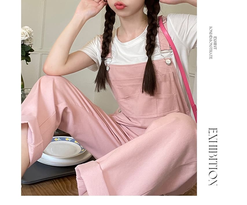 도파민 학생 새로운 클래스 서비스 팀 서비스 클래식 핏 스타일 루즈핏 워크웨어 멜빵 바지 세트 여성 캐주얼 바지 상세 이미지 40