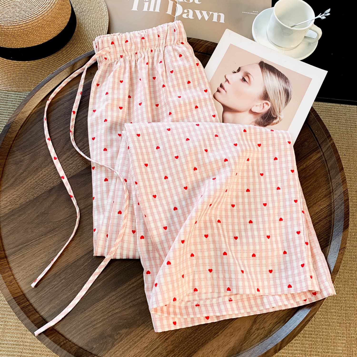 도파민 학생 하트 바지 아이들 여름 루즈핏 슬림해 보이는 도루 센스 스트레이트 와이드 레그 팬츠 느긋한 바람 캐주얼 바지 상세 이미지 5