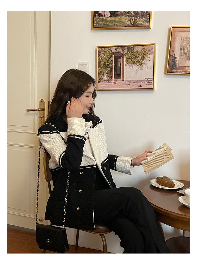 프랑스식 chic 작은 샤넬 스타일 여성 코트 봄 작은 대중 Chic 디자인 고급 센스 작은 키 정장 상세 이미지 12