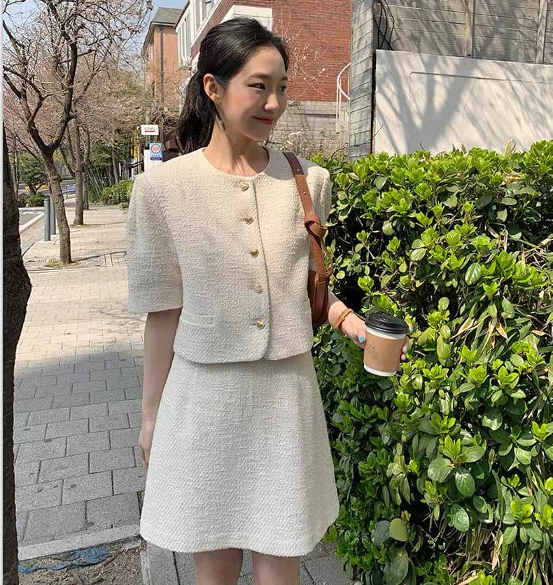 있음 선적 chic 다용도 하트 단추 재킷 이미지 3