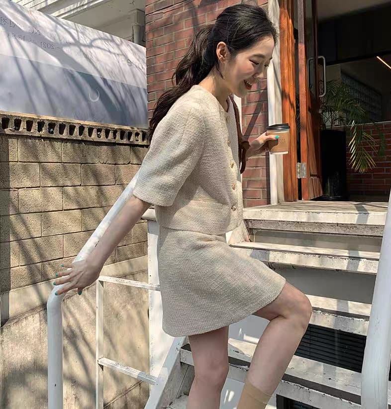 있음 선적 chic 다용도 하트 단추 재킷 이미지 4