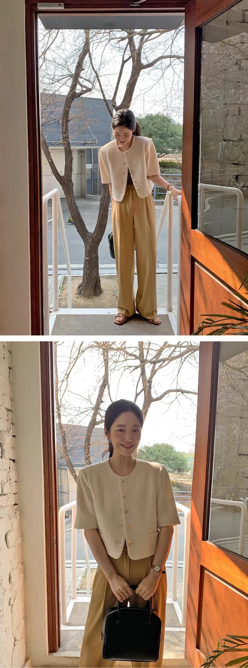 있음 선적 chic 다용도 하트 단추 재킷 상세 이미지 5