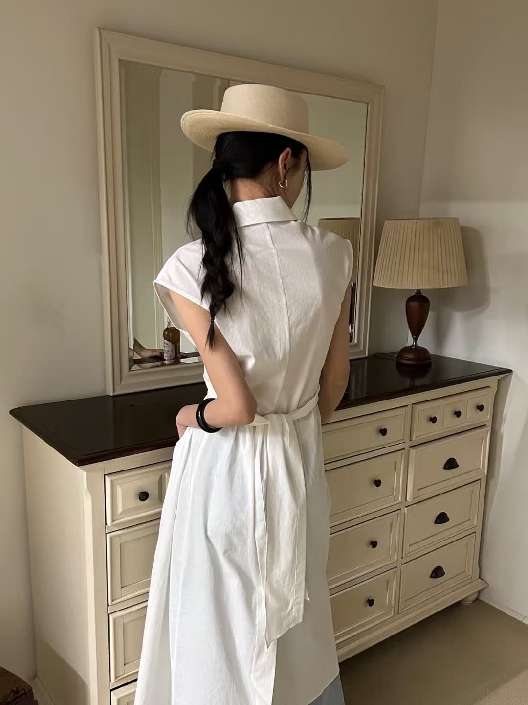 지금 huo chic 다용도 개성 디자인 싱글 줄 버튼 드레스 상세 이미지 12