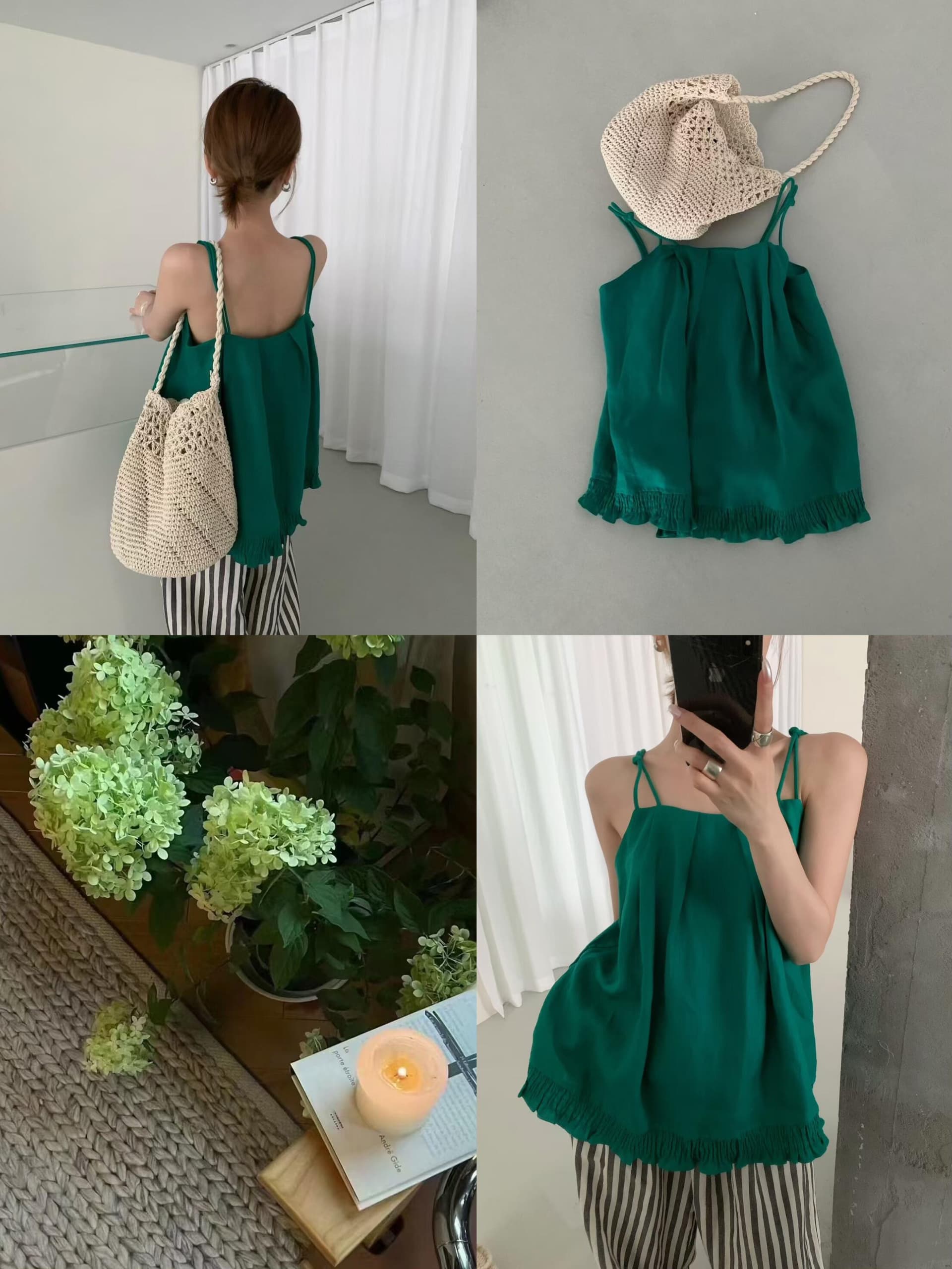 있음 선적 다용도 여름 단색 캐미솔 상세 이미지 6