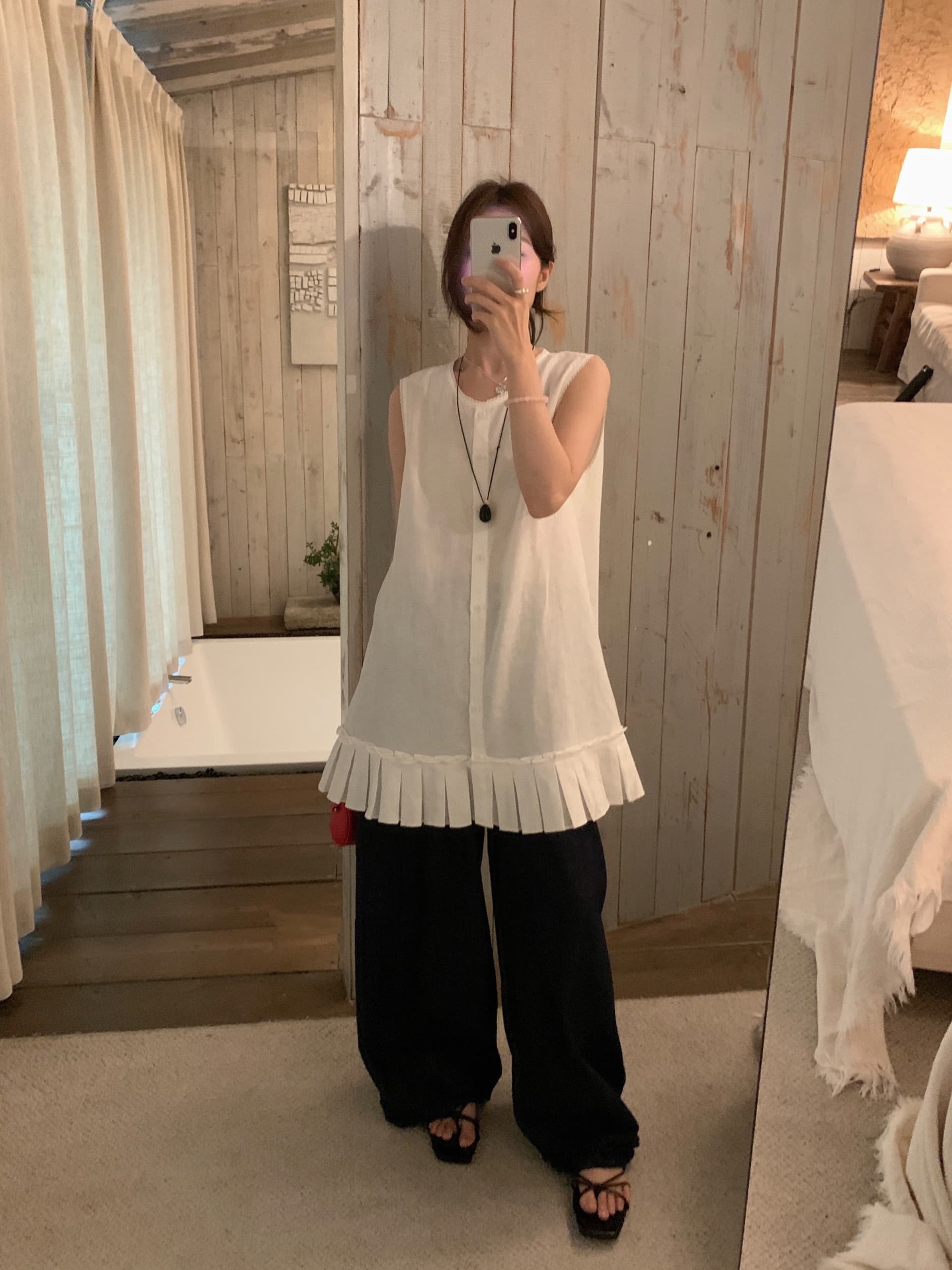 있음 선적 chic 다용도 작은 대중 패션 싱글 줄 버튼 드레스 이미지 3