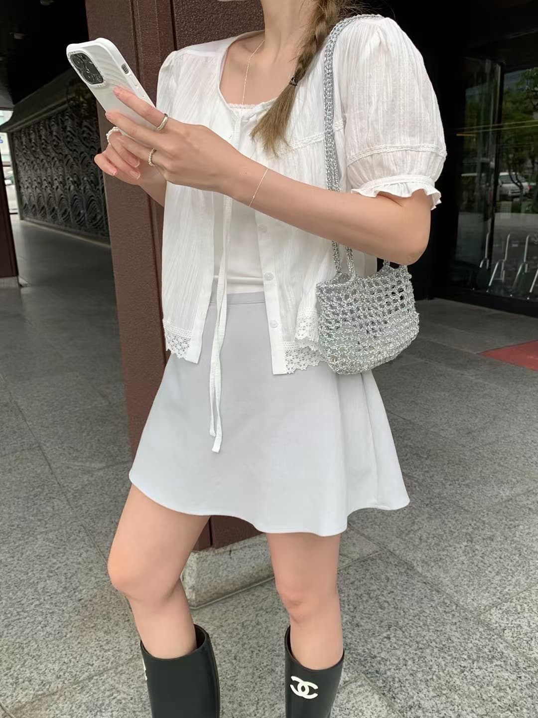 있음 선적 chic 다용도 작은 키 싱글 줄 버튼 셔츠 이미지 2
