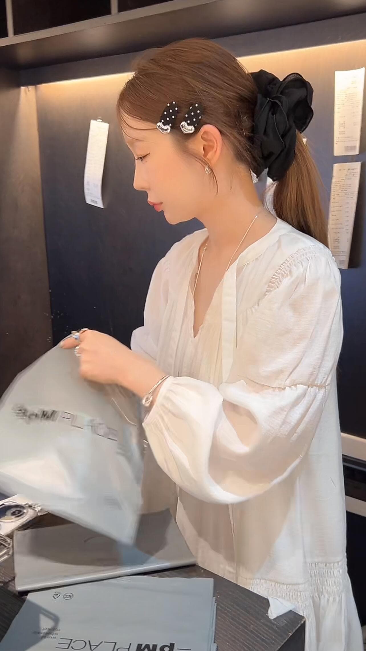 있음 선적 chic 다용도 작은 대중 패션 리본 단색 드레스 상세 이미지 9