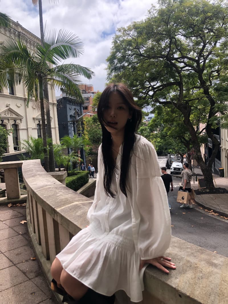 있음 선적 chic 다용도 작은 대중 패션 리본 단색 드레스 상세 이미지 18