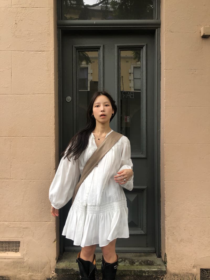 있음 선적 chic 다용도 작은 대중 패션 리본 단색 드레스 상세 이미지 23