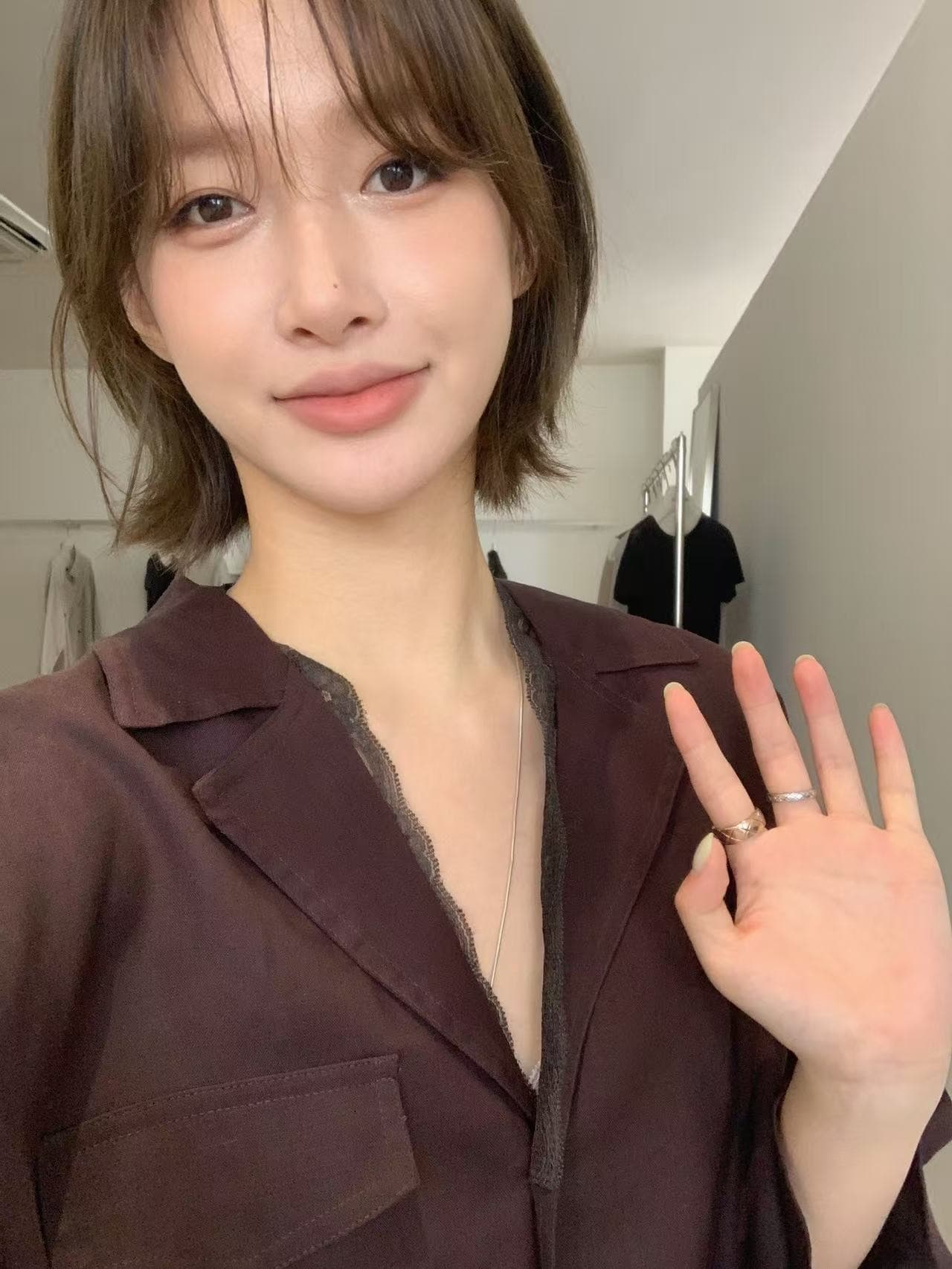있음 선적 다용도 달콤함 정장 칼라 싱글 줄 버튼 셔츠 상세 이미지 15