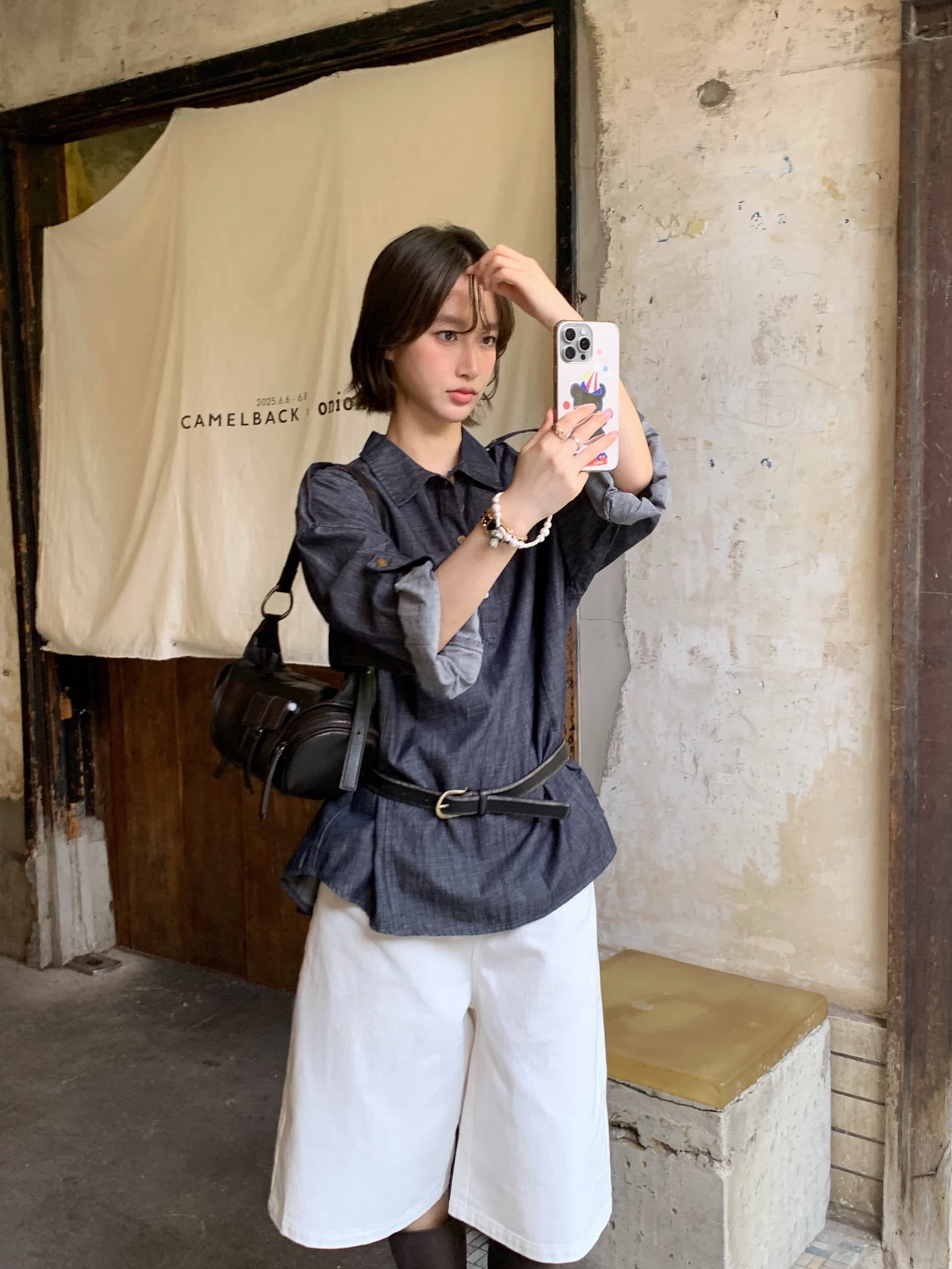있음 선적 chic 패션 작은 대중 다용도 데님 셔츠 상세 이미지 5