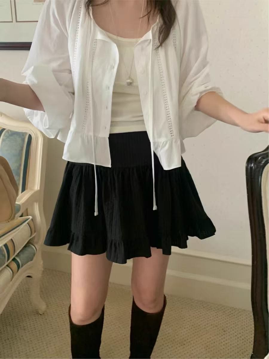 있음 선적 다용도 작은 대중 패션 다용도 달콤함 작은 대중 패션 긴팔 셔츠 이미지 4