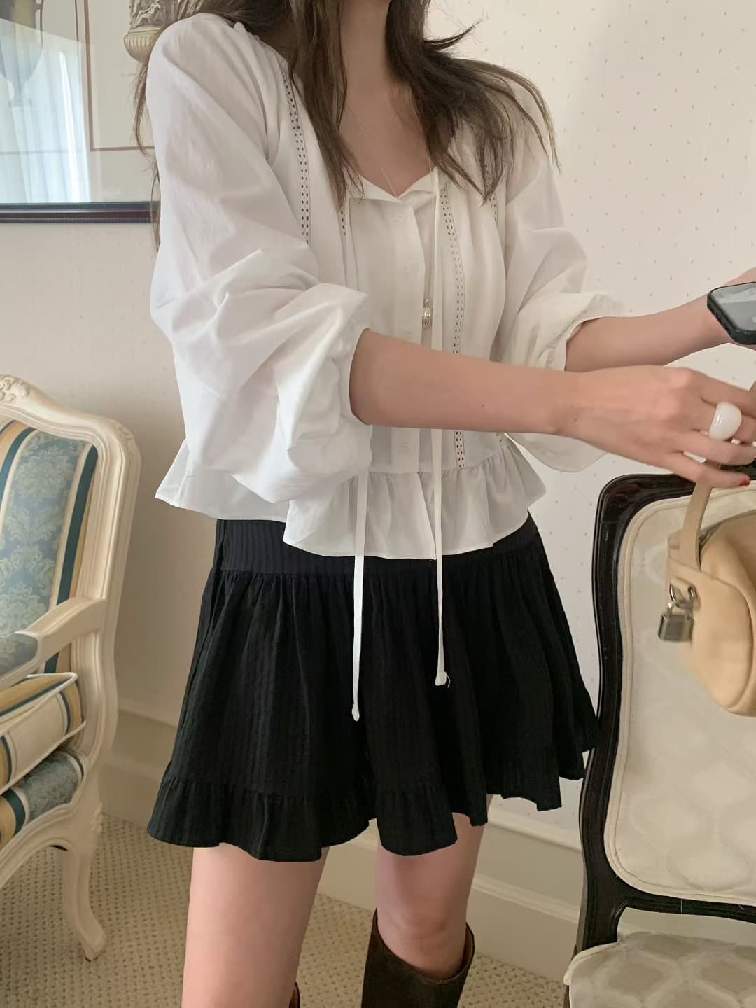 있음 선적 다용도 작은 대중 패션 다용도 달콤함 작은 대중 패션 긴팔 셔츠 상세 이미지 10