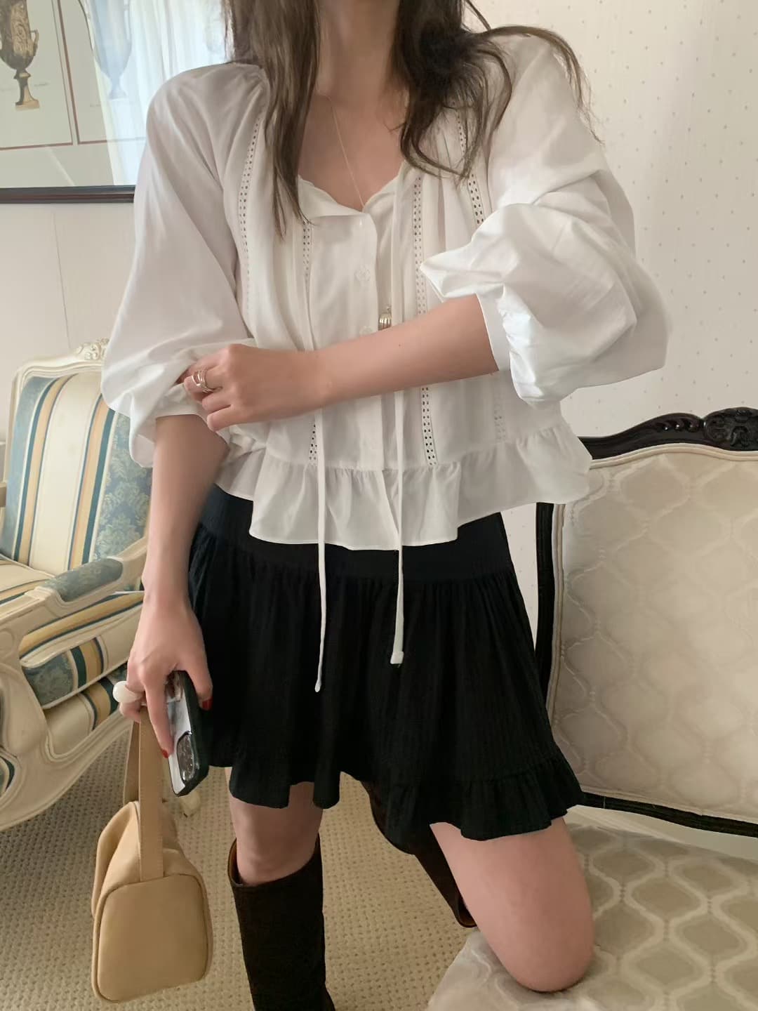 있음 선적 다용도 작은 대중 패션 다용도 달콤함 작은 대중 패션 긴팔 셔츠 상세 이미지 14