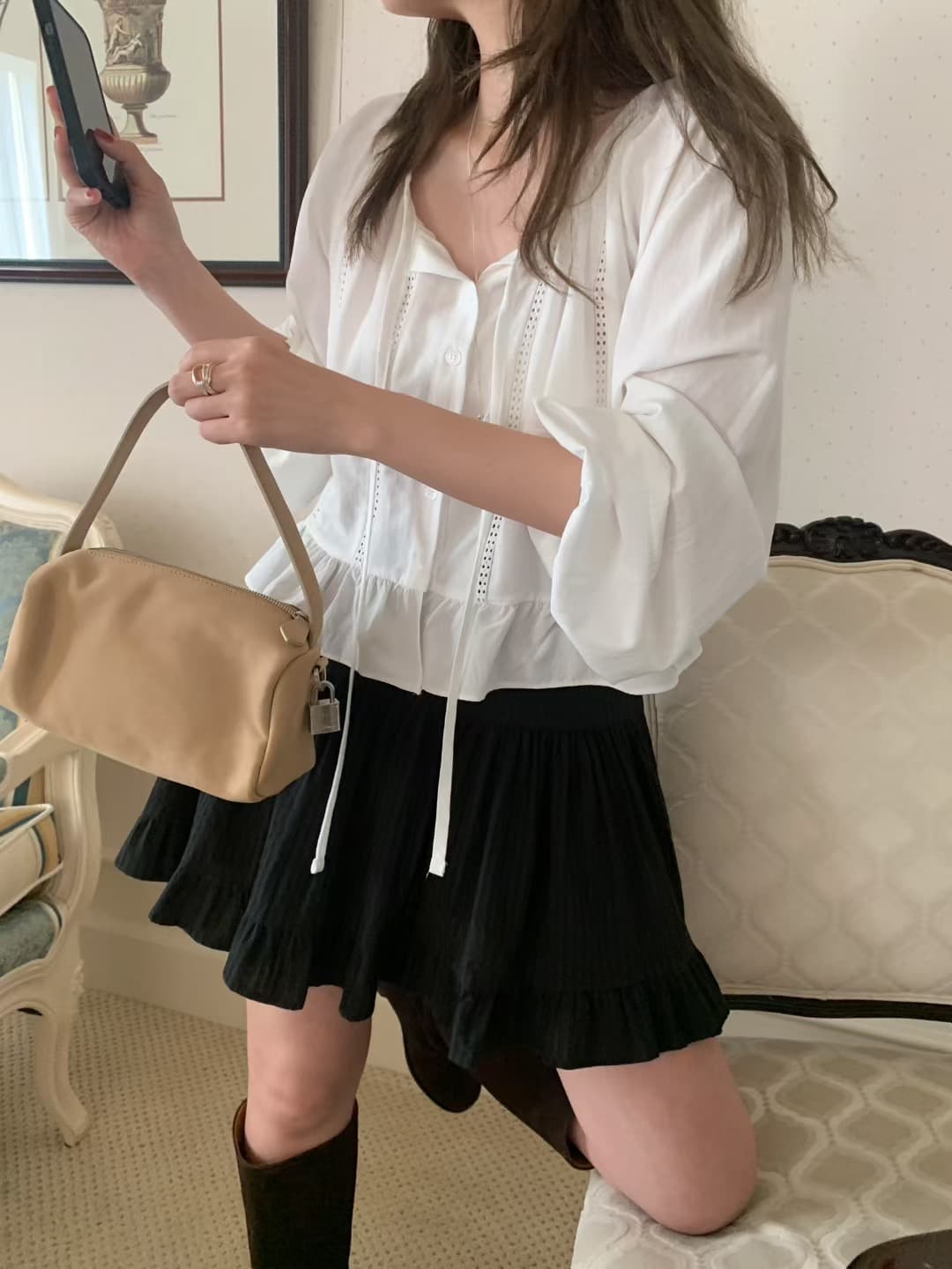 있음 선적 다용도 작은 대중 패션 다용도 달콤함 작은 대중 패션 긴팔 셔츠 상세 이미지 15