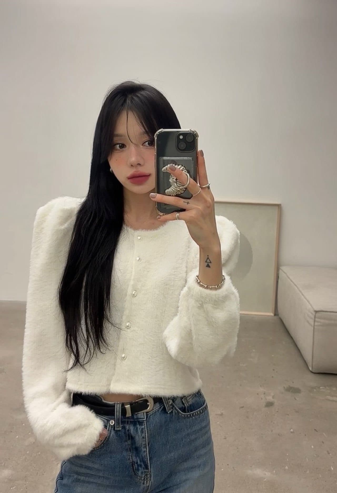 있음 선적 한 부서 다용도 chic 이른 봄 모피 센스 작은 대중 패션 싱글 줄 버튼 재킷 상세 이미지 4