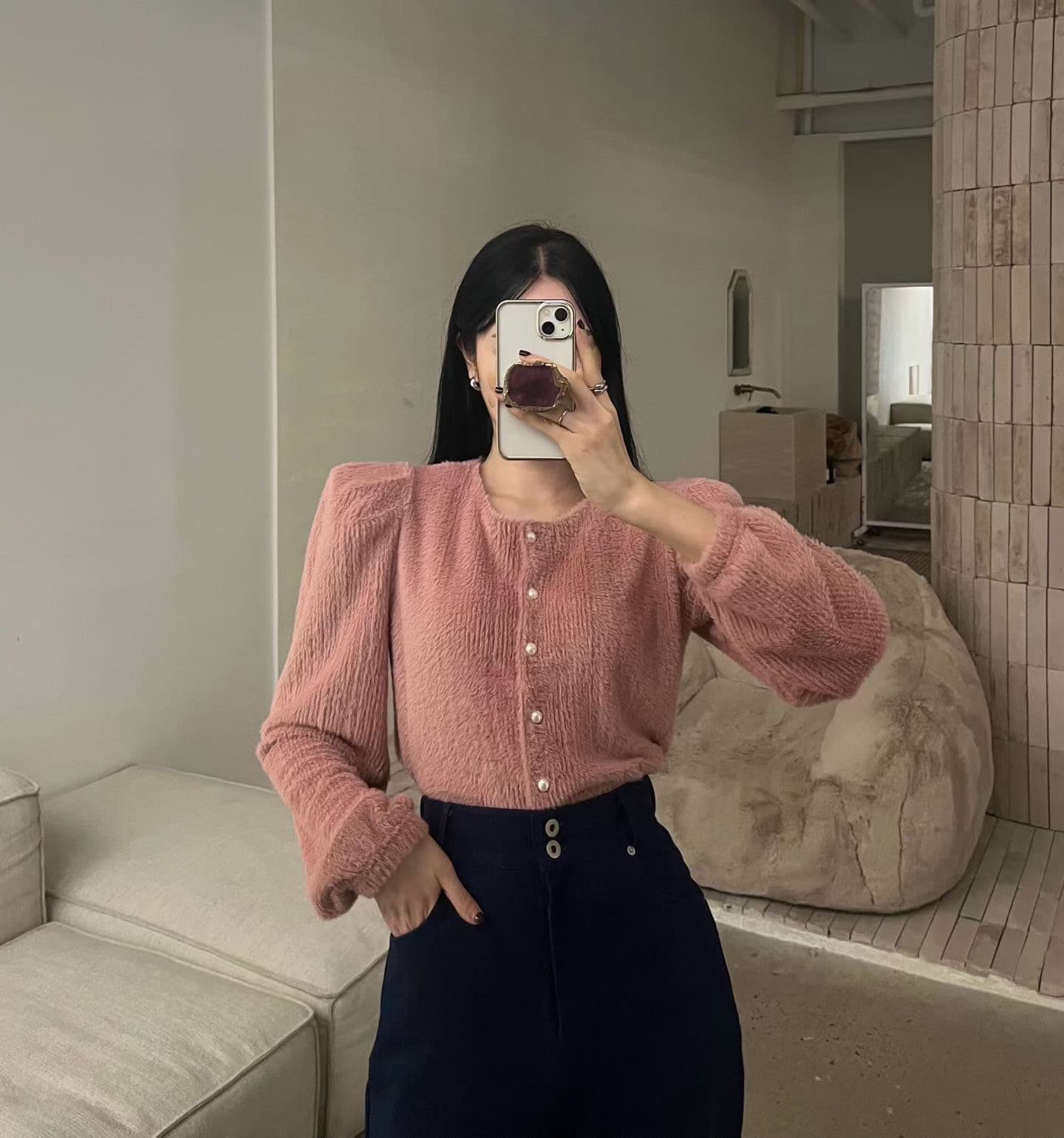있음 선적 한 부서 다용도 chic 이른 봄 모피 센스 작은 대중 패션 싱글 줄 버튼 재킷 상세 이미지 6