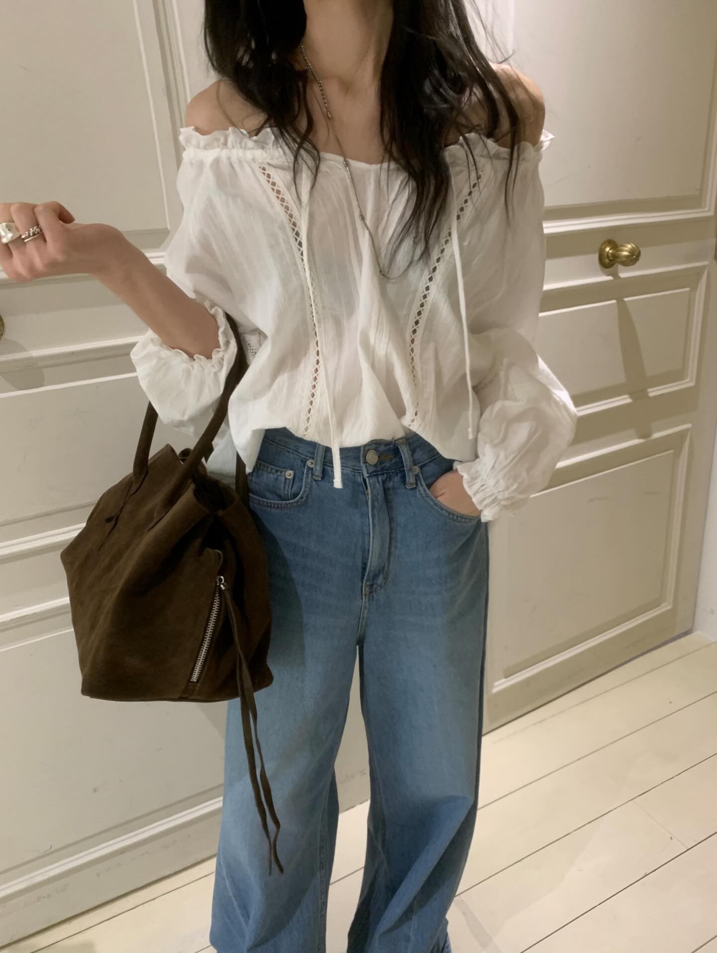 있음 선적 chic 다용도 작은 대중 패션 싱글 줄 버튼 둘 착용 셔츠 상세 이미지 2