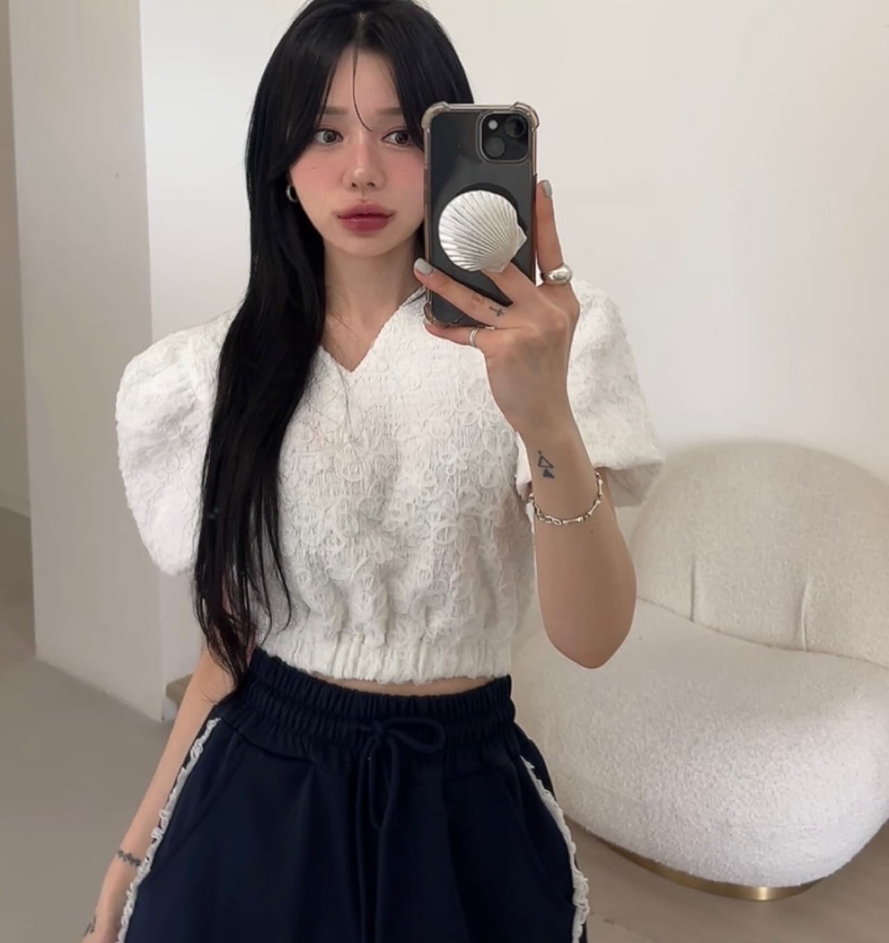 있음 선적 다용도 V넥 작은 대중 패션 맨위 반팔 셔츠 상세 이미지 2