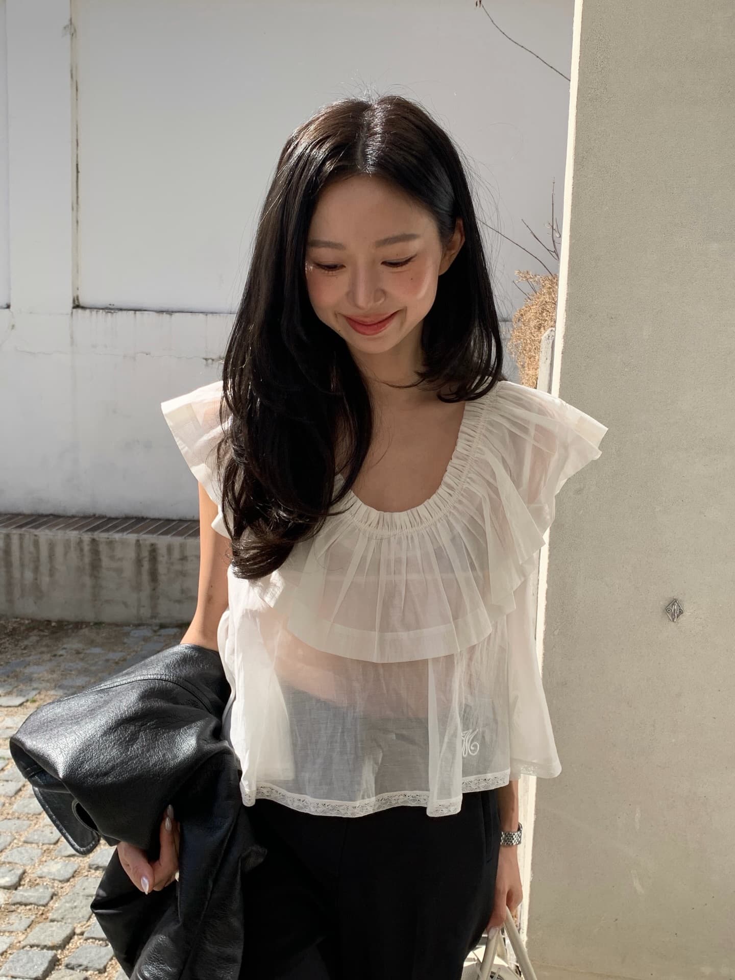 있음 선적 보 주님 작은 대중 얇고 가벼운 라운드 넥 폴로 칼라 맨위 이미지 2