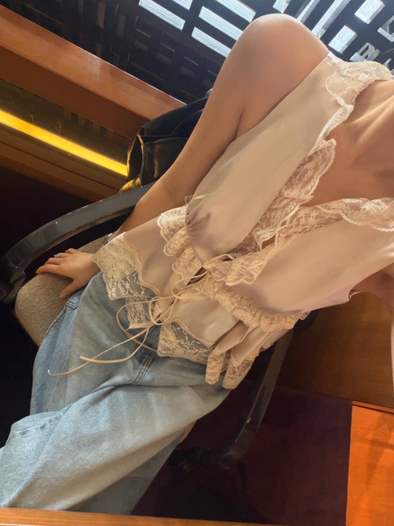 있음 선적 chic 다용도 달콤함 레이스 민소매 조끼 상세 이미지 15
