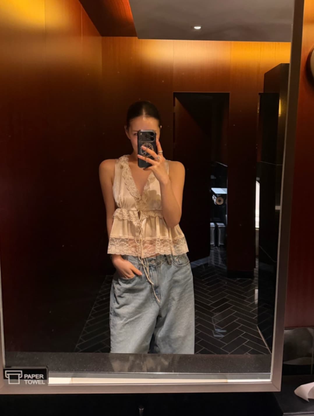 있음 선적 chic 다용도 달콤함 레이스 민소매 조끼 상세 이미지 19