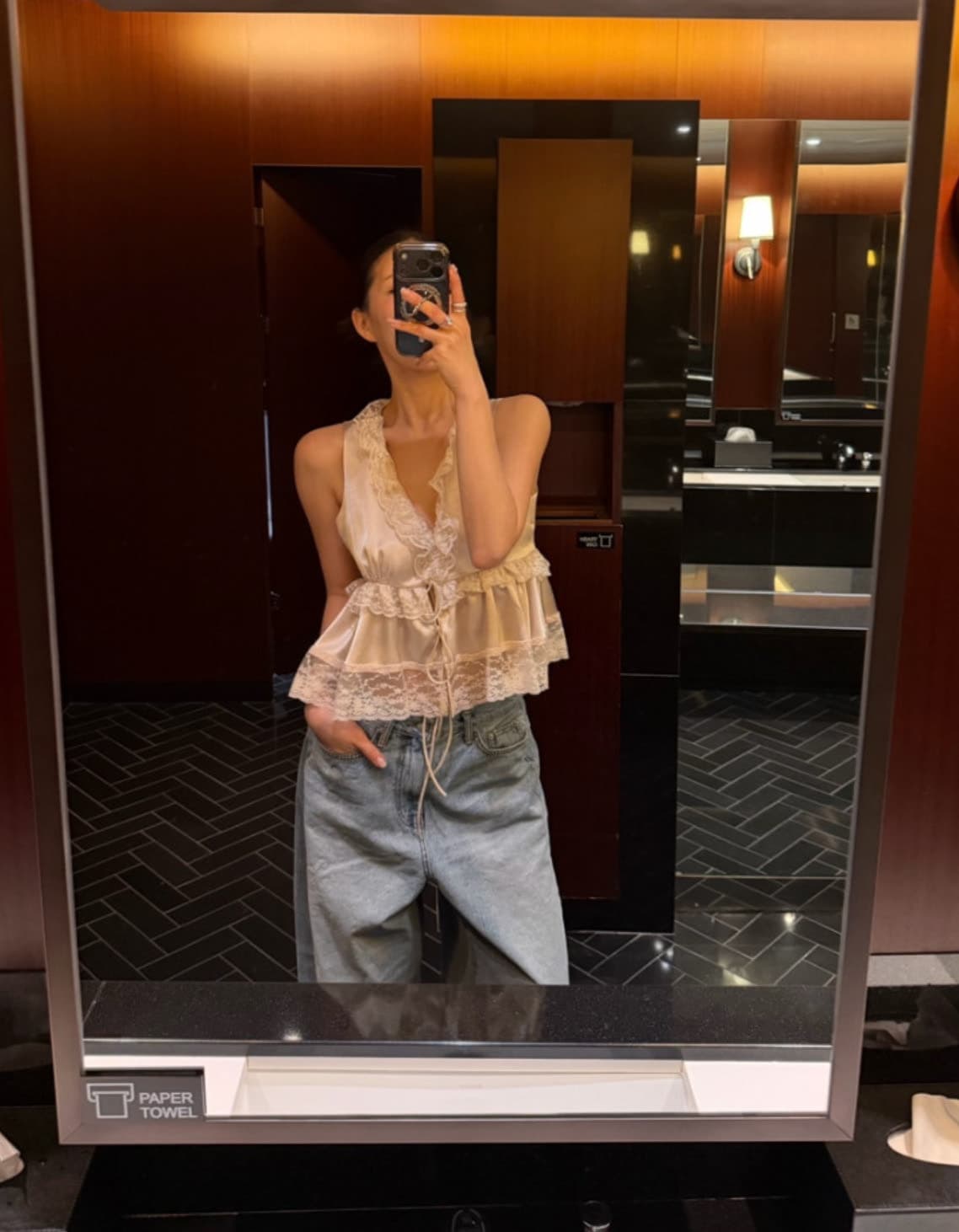 있음 선적 chic 다용도 달콤함 레이스 민소매 조끼 상세 이미지 21