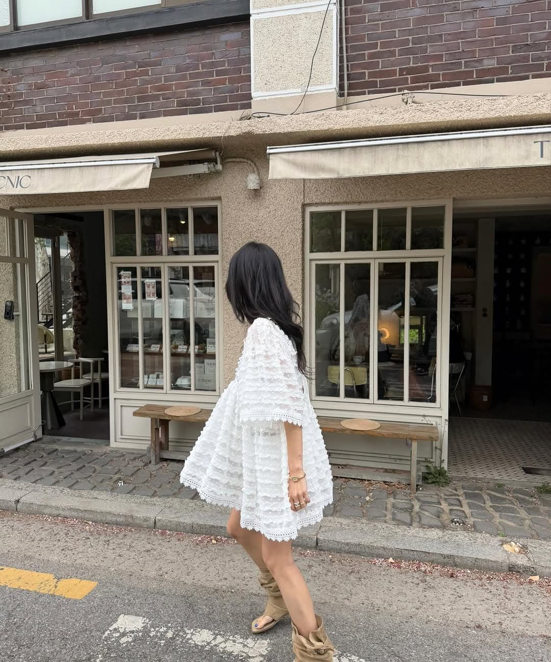 무거운 작업 쉬폰 레이스 레이스 반팔 맨위 색상 추가 이미지 4