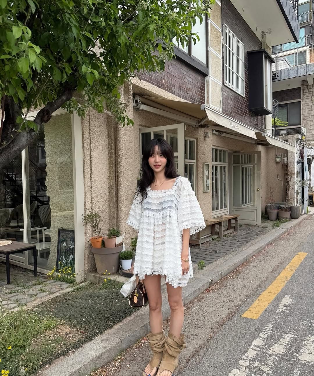 무거운 작업 쉬폰 레이스 레이스 반팔 맨위 색상 추가 상세 이미지 16