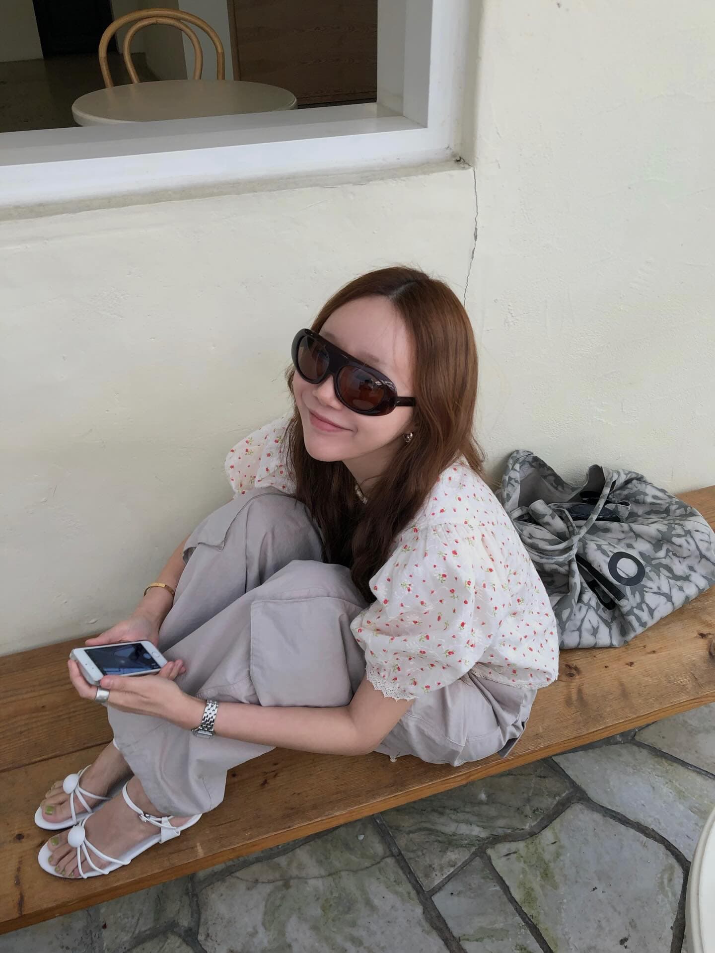 있음 선적 chic 다용도 작은 대중 패션 꽃무늬 셔츠 상세 이미지 27