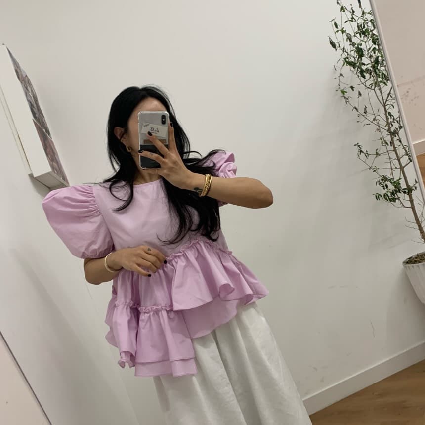 chic 다용도 작은 대중 불규칙 패션 셔츠 상세 이미지 3