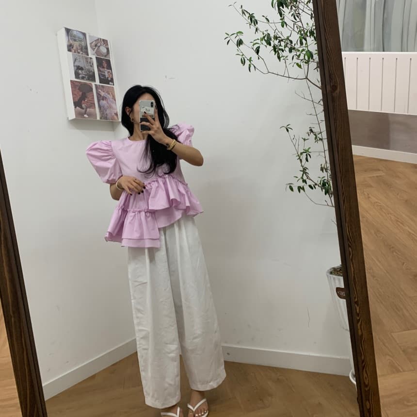 chic 다용도 작은 대중 불규칙 패션 셔츠 상세 이미지 6