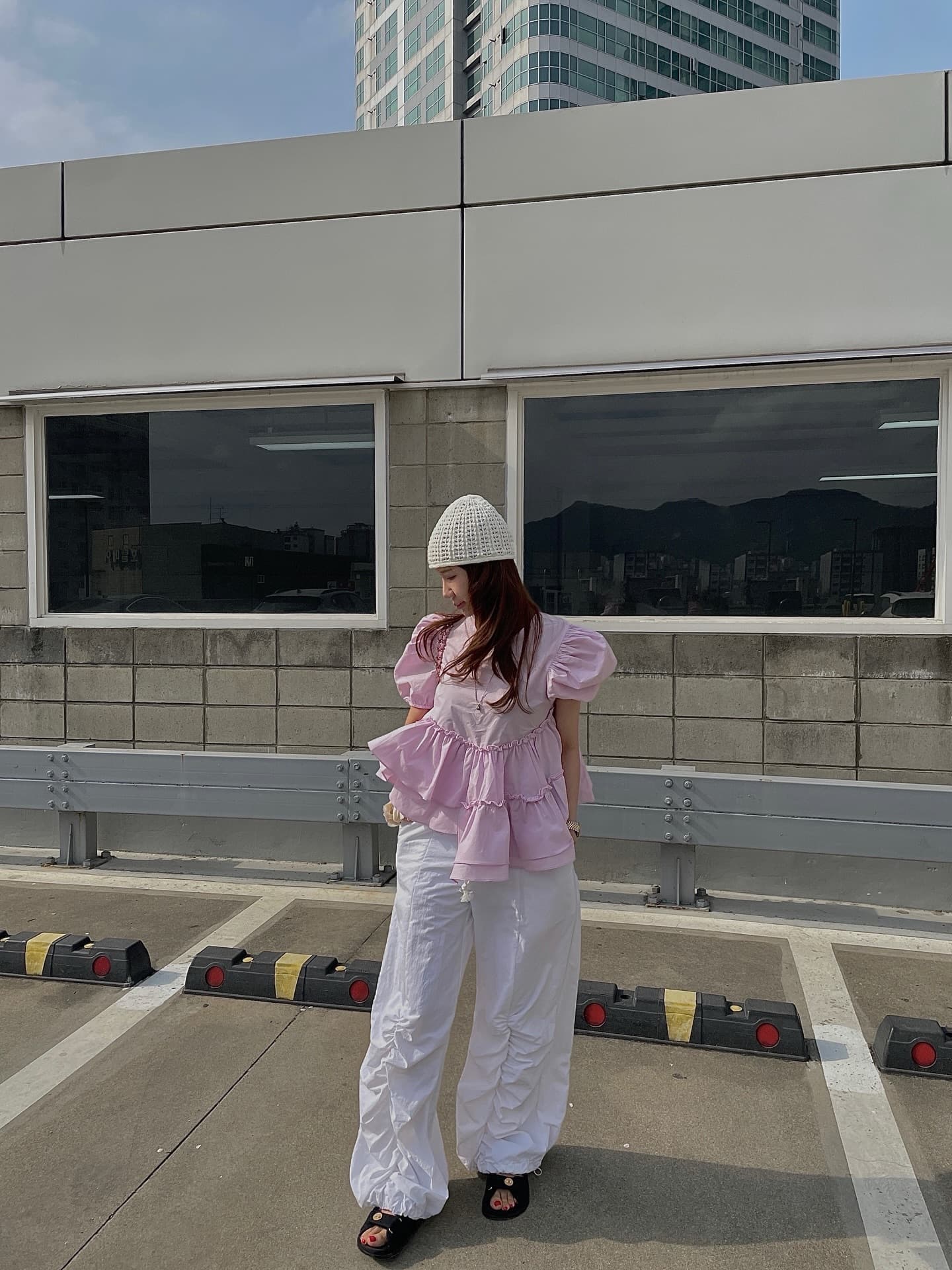 chic 다용도 작은 대중 불규칙 패션 셔츠 상세 이미지 8